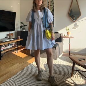 A Bronze Age blue seersucker Dress